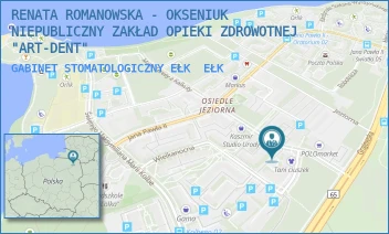 GABINET STOMATOLOGICZNY EŁK - RENATA ROMANOWSKA - OKSENIUK NIEPUBLICZNY ZAKŁAD OPIEKI ZDROWOTNEJ "ART-DENT" - MATKI TERESY Z KALKUTY 3/4A,  EŁK