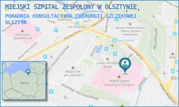 PORADNIA KONSULTACYJNA CHIRURGII SZCZĘKOWEJ - MIEJSKI SZPITAL ZESPOLONY W OLSZTYNIE - NIEPODLEGŁOŚCI 44,  OLSZTYN