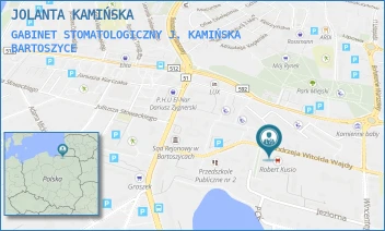 GABINET STOMATOLOGICZNY J. KAMIŃSKA - JOLANTA KAMIŃSKA - ANDRZEJA WITOLDA WAJDY 10,  BARTOSZYCE