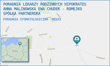PORADNIA STOMATOLOGICZNA - PORADNIA LEKARZY RODZINNYCH HIPOKRATES ANNA MALINOWSKA EWA CHUDEK - ROMEJKO SPÓŁKA PARTNERSKA - SZKOLNA 3,  MIŁKI