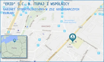 GABINET STOMATOLOGICZNY W ZSZ GOSPODARCZYCH - "ERID" S.C. B. TUPAJ I WSPÓLNICY - KRÓLEWIECKA 128,  ELBLĄG