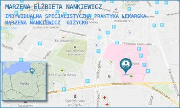 INDYWIDUALNA SPECJALISTYCZNA PRAKTYKA LEKARSKA MARZENA NANKIEWICZ - MARZENA ELŻBIETA NANKIEWICZ - WARSZAWSKA 41,  GIŻYCKO