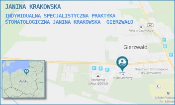 INDYWIDUALNA SPECJALISTYCZNA PRAKTYKA STOMATOLOGICZNA JANINA KRAKOWSKA - JANINA KRAKOWSKA - 56,  GIERZWAŁD