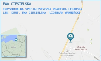 INDYWIDUALNA SPECJALISTYCZNA PRAKTYKA LEKARSKA LEK. DENT. EWA CIESIELSKA - EWA CIESIELSKA - POLNA 36,  LIDZBARK WARMIŃSKI
