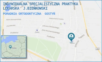 PORADNIA ORTODONTYCZNA - INDYWIDUALNA SPECJALISTYCZNA PRAKTYKA LEKARSKA  J.BIEŃKOWSKI - GRANICZNA 6/F,  GOSTYŃ