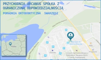 PORADNIA ORTODONTYCZNA - PRZYCHODNIA ARCANUS SPÓŁKA Z OGRANICZONĄ ODPOWIEDZIALNOŚCIĄ - KOŚCIUSZKOWCÓW 33F,  SWARZĘDZ