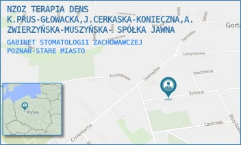 GABINET STOMATOLOGII ZACHOWAWCZEJ - NZOZ TERAPIA DENS K.PRUS-GŁOWACKA,J.CERKASKA-KONIECZNA,A.ZWIERZYŃSKA-MUSZYŃSKA- SPÓŁKA JAWNA - ŻNIWNA 3,  POZNAŃ-STARE MIASTO