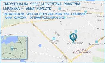 INDYWIDUALNA SPECJALISTYCZNA PRAKTYKA LEKARSKA  ANNA KUPCZYK - INDYWIDUALNA SPECJALISTYCZNA PRAKTYKA LEKARSKA - ANNA KUPCZYK - KRĘTA 43,  OSTRÓW WIELKOPOLSKI