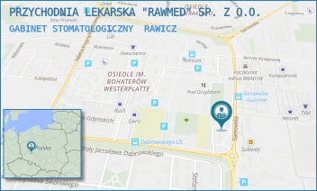 GABINET STOMATOLOGICZNY - PRZYCHODNIA LEKARSKA "RAWMED" SP. Z O.O. - SARNOWSKI 1,  RAWICZ