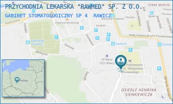 GABINET STOMATOLOGICZNY SP 4 - PRZYCHODNIA LEKARSKA "RAWMED" SP. Z O.O. - BRONIEWSKIEGO 5,  RAWICZ