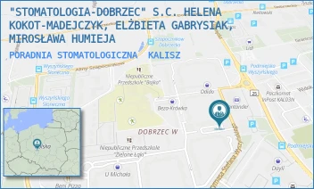PORADNIA STOMATOLOGICZNA - "STOMATOLOGIA-DOBRZEC" S.C. HELENA KOKOT-MADEJCZYK, ELŻBIETA GABRYSIAK, MIROSŁAWA HUMIEJA - PRYMASA STEFANA WYSZYŃSKIEGO 1A,  KALISZ