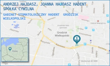 GABINET STOMATOLOGICZNY HADENT - ANDRZEJ HAJDASZ, JOANNA HAJDASZ HADENT SPÓŁKA CYWILNA - PLAC ŚWIĘTEJ ANNY 14,  GRODZISK WIELKOPOLSKI