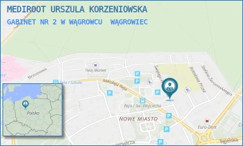 GABINET NR 2 W WĄGROWCU - MEDIROOT URSZULA KORZENIOWSKA - ŚW WOJCIECHA 16,  WĄGROWIEC