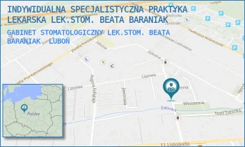 GABINET STOMATOLOGICZNY LEK.STOM. BEATA BARANIAK - INDYWIDUALNA SPECJALISTYCZNA PRAKTYKA LEKARSKA LEK.STOM. BEATA BARANIAK - SZKOLNA 36A,  LUBOŃ