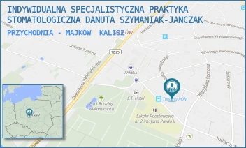 PRZYCHODNIA - MAJKÓW - INDYWIDUALNA SPECJALISTYCZNA PRAKTYKA STOMATOLOGICZNA DANUTA SZYMANIAK-JANCZAK - KARŁOWICZA 4,  KALISZ
