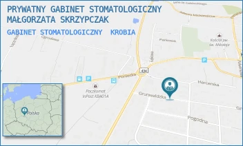 GABINET STOMATOLOGICZNY - PRYWATNY GABINET STOMATOLOGICZNY MAŁGORZATA SKRZYPCZAK - GRUNWALDZKA 2A,  KROBIA