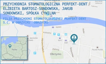 FILIA PRZYCHODNI STOMATOLOGICZNEJ PERFEKT-DENT S.C. W OBRZYCKU - PRZYCHODNIA STOMATOLOGICZNA PERFEKT-DENT ELŻBIETA BARTOSZ-SONDOWSKA, JAKUB SONDOWSKI, SPÓŁKA CYWILNA - KRUPPIKA 7,  OBRZYCKO