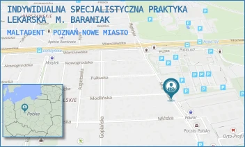 MALTADENT - INDYWIDUALNA SPECJALISTYCZNA PRAKTYKA LEKARSKA  M. BARANIAK - MOGILEŃSKA 10/38,  POZNAŃ-NOWE MIASTO