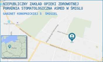 GABINET KONOPNICKIEJ 5 - KRZYSZTOF KAPEK NZOZ PORADNIA STOMATOLOGICZNA "ASMED" W ŚMIGLU FIRMA HANDLOWO-USŁUGOWA - KONOPNICKIEJ 5,  ŚMIGIEL