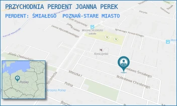 PERDENT: ŚMIAŁEGO - PRZYCHODNIA PERDENT JOANNA PEREK - BOLESŁAWA ŚMIAŁEGO 107,  POZNAŃ-STARE MIASTO