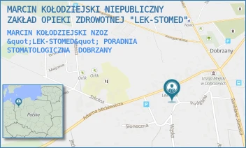 MARCIN KOŁODZIEJSKI NZOZ "LEK-STOMED" PORADNIA STOMATOLOGICZNA - MARCIN KOŁODZIEJSKI NIEPUBLICZNY ZAKŁAD OPIEKI ZDROWOTNEJ "LEK-STOMED" - STRAŻACKA 3/A,  DOBRZANY
