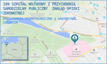 PRZYCHODNIA STOMATOLOGICZNA Z GABINETAMI - 109 SZPITAL WOJSKOWY Z PRZYCHODNIĄ SAMODZIELNY PUBLICZNY  ZAKŁAD OPIEKI ZDROWOTNEJ - PIOTRA SKARGI 9-11,  SZCZECIN