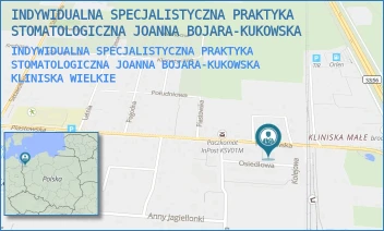 INDYWIDUALNA SPECJALISTYCZNA PRAKTYKA STOMATOLOGICZNA JOANNA BOJARA-KUKOWSKA - INDYWIDUALNA SPECJALISTYCZNA PRAKTYKA STOMATOLOGICZNA JOANNA BOJARA-KUKOWSKA - PIASTOWSKA 56,  KLINISKA WIELKIE