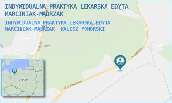 INDYWIDUALNA PRAKTYKA LEKARSKA EDYTA MARCINIAK-MĄDRZAK - INDYWIDUALNA PRAKTYKA LEKARSKA EDYTA MARCINIAK-MĄDRZAK - KOSZALIŃSKA 26-28,  KALISZ POMORSKI