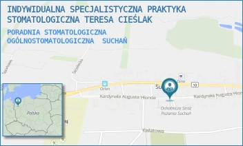 PORADNIA STOMATOLOGICZNA OGÓLNOSTOMATOLOGICZNA - INDYWIDUALNA SPECJALISTYCZNA PRAKTYKA STOMATOLOGICZNA TERESA CIEŚLAK - KARD. AUGUSTA HLONDA 33,  SUCHAŃ