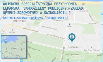 GABINET STOMATOLOGICZNY - WOJSKOWA SPECJALISTYCZNA PRZYCHODNIA LEKARSKA  SAMODZIELNY PUBLICZNY  ZAKŁAD OPIEKI ZDROWOTNEJ W ŚWINOUJŚCIU - KOMANDORSKA 1G,  ŚWINOUJŚCIE