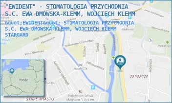 "EWIDENT"-STOMATOLOGIA PRZYCHODNIA S.C. EWA DMOWSKA-KLEMM, WOJCIECH KLEMM - "EWIDENT" - STOMATOLOGIA PRZYCHODNIA  S.C. EWA DMOWSKA-KLEMM, WOJCIECH KLEMM - M. C. SKŁODOWSKIEJ 7,  STARGARD