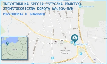 PRZYCHODNIA O - INDYWIDUALNA SPECJALISTYCZNA PRAKTYKA STOMATOLOGICZNA DOROTA WAŁĘGA-BĄK - KOŚCIUSZKI 36,  NOWOGARD