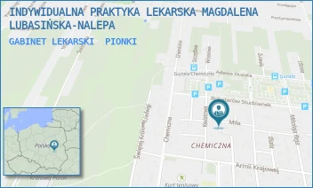 GABINET LEKARSKI - INDYWIDUALNA PRAKTYKA LEKARSKA MAGDALENA LUBASIŃSKA-NALEPA - MIŁA 22,  PIONKI