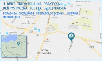 PORADNIA CHIRURGII STOMATOLOGICZNEJ - J-DENT INDYWIDUALNA PRAKTYKA DENTYSTYCZNA JULITA SZULIMOWSKA - ONUFREGO ZAGŁOBY 12A,  OSTRÓW MAZOWIECKA