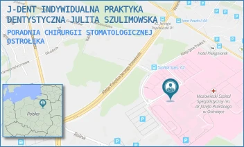 PORADNIA CHIRURGII STOMATOLOGICZNEJ - J-DENT INDYWIDUALNA PRAKTYKA DENTYSTYCZNA JULITA SZULIMOWSKA - ALEJA JANA PAWŁA II 120A,  OSTROŁĘKA