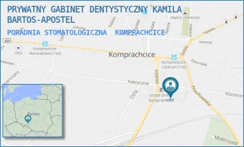 PORADNIA STOMATOLOGICZNA - PRYWATNY GABINET DENTYSTYCZNY KAMILA BARTOS-APOSTEL - UL. KS. PRAŁATA BOLESŁAWA BILIŃSKIEGO 2,  KOMPRACHCICE