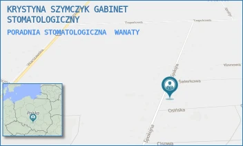PORADNIA STOMATOLOGICZNA - KRYSTYNA SZYMCZYK GABINET STOMATOLOGICZNY - UL. SPOKOJNA 49,  WANATY