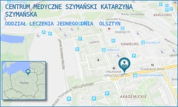 ODDZIAŁ LECZENIA JEDNEGO DNIA - CENTRUM MEDYCZNE SZYMAŃSKI KATARZYNA SZYMAŃSKA - GEN. JÓZEFA HALLERA 4 B,  OLSZTYN