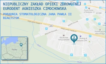 PORADNIA STOMATOLOGICZNA JANA PAWŁA II - GABINET STOMATOLOGICZNY EURODENT AGNIESZKA CIMOCHOWSKA SPÓŁKA KOMANDYTOWA - JANA PAWŁA II 59B/U1,  BIAŁYSTOK